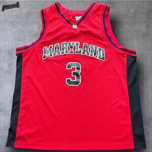 Maryland Terrapins Jersey Mens XL Red Black NCAA Basketball Number 3 College